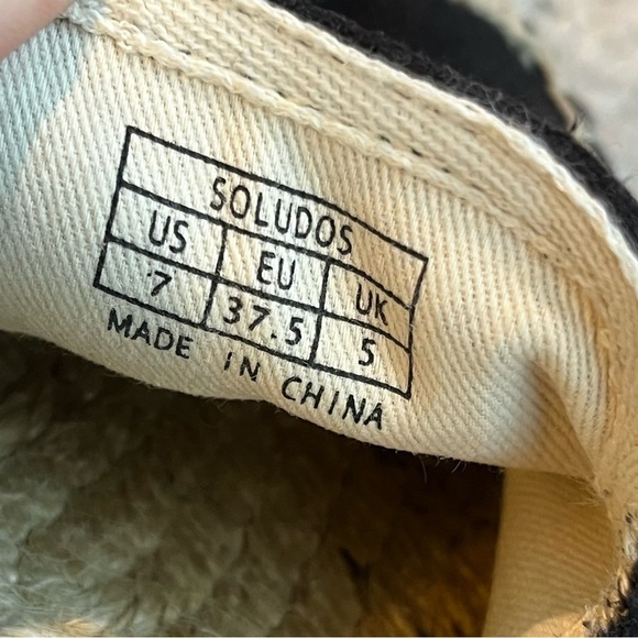 Soludos x Ashkahn Hi Hey espadrilles Black Canvas Flat Shoes summer size 7 - Picture 6 of 13